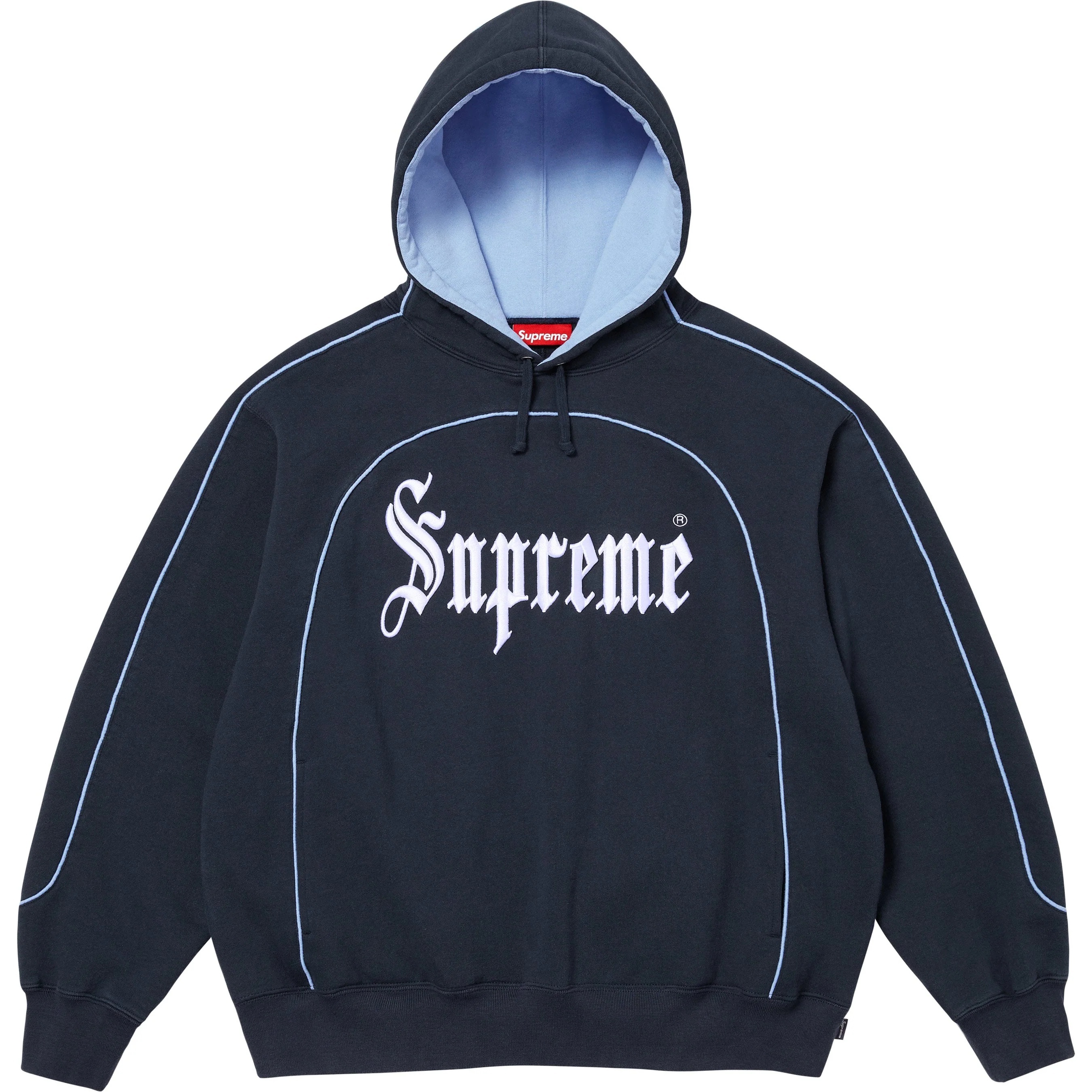 Curve Piping Hooded Sweatshirt view 7